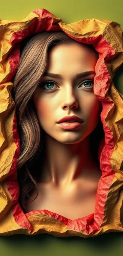 Realistic 3D portrait with vivid colors and 3D effect.