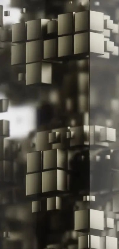 3D futuristic geometric cubes wallpaper