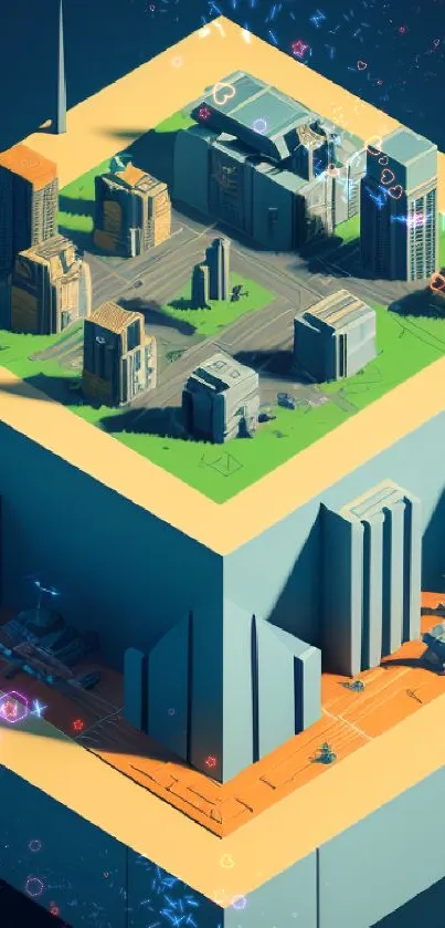 3D Isometric Cityscape Art - free download