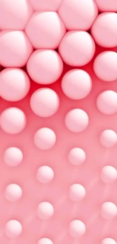 3D pink bubble wallpaper with geometric design and gradient effect.