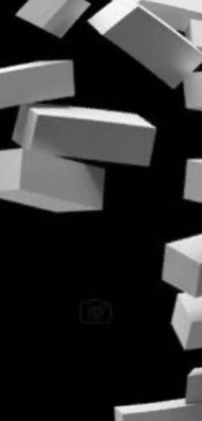 Abstract 3D blocks on black background wallpaper.