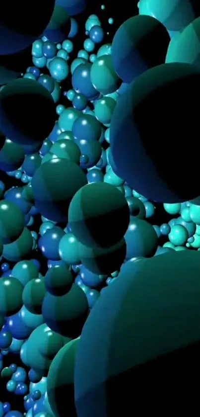 Vibrant abstract 3D blue spheres wallpaper.