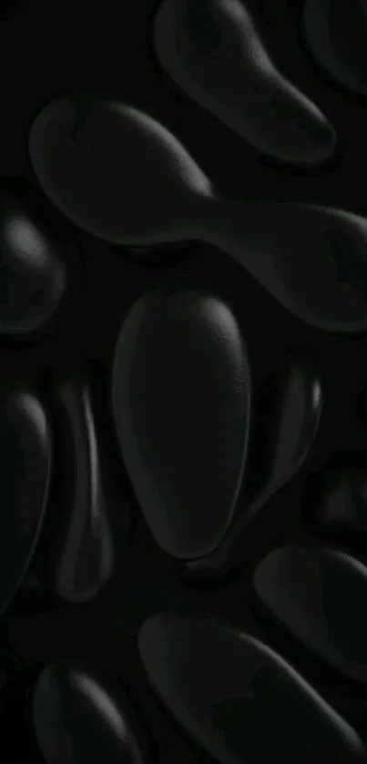 Abstract black 3D mobile wallpaper design with smooth shapes.