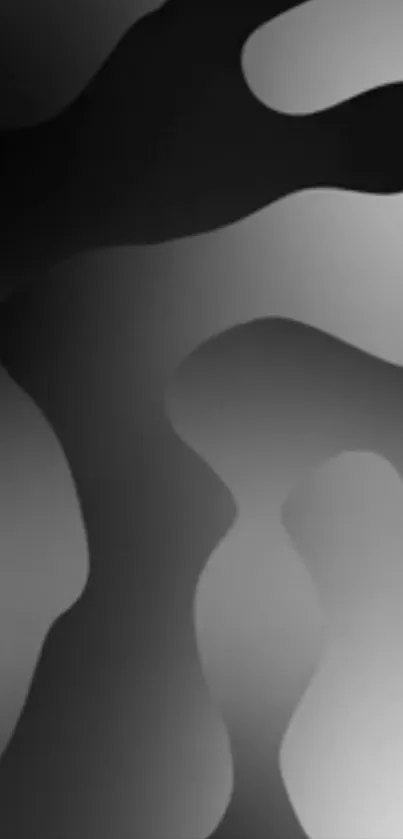 Abstract black and gray wallpaper pattern with smooth curves and gradients.