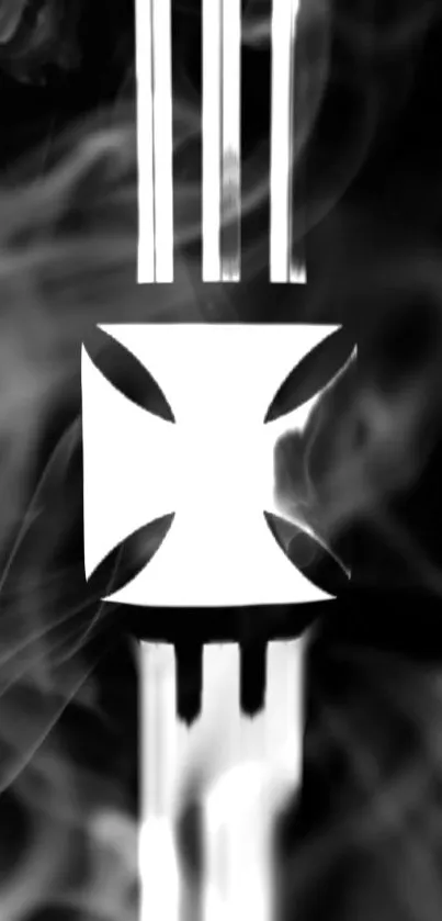 Black and white abstract design with smoke effects.