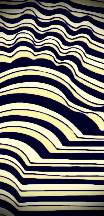 Abstract wavy black and white lines design.