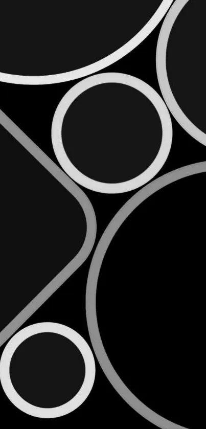 Abstract black wallpaper with geometric circles.