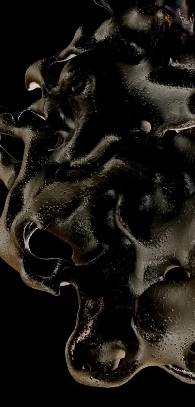 Abstract black fluid design with textured elegance.