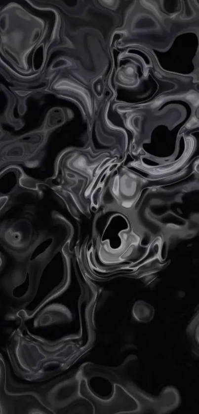 Abstract black liquid wallpaper with fluid design.