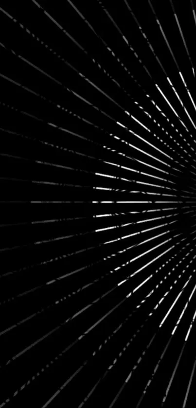 Abstract black tunnel with geometric lines wallpaper.