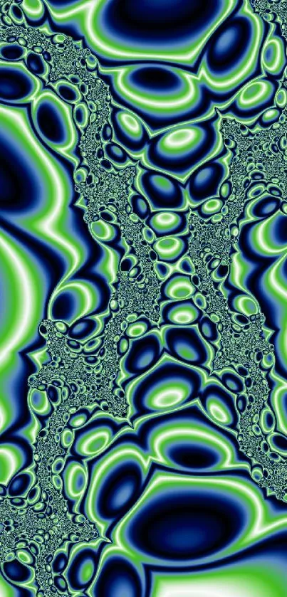 Abstract blue and green patterned mobile wallpaper.