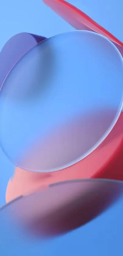 Abstract blue and pink circular wallpaper for mobile devices.