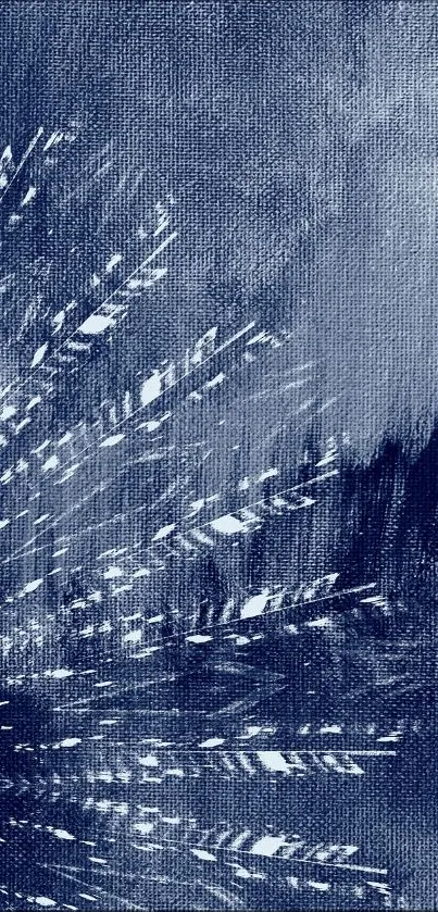 Blue abstract design with brush stroke texture on a mobile wallpaper.