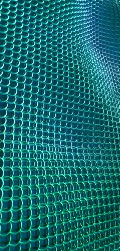 Abstract wallpaper with interwoven blue and green circles creating a 3D effect.