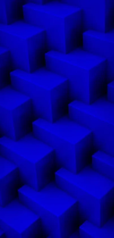 Abstract blue cube wallpaper with 3D geometric design.