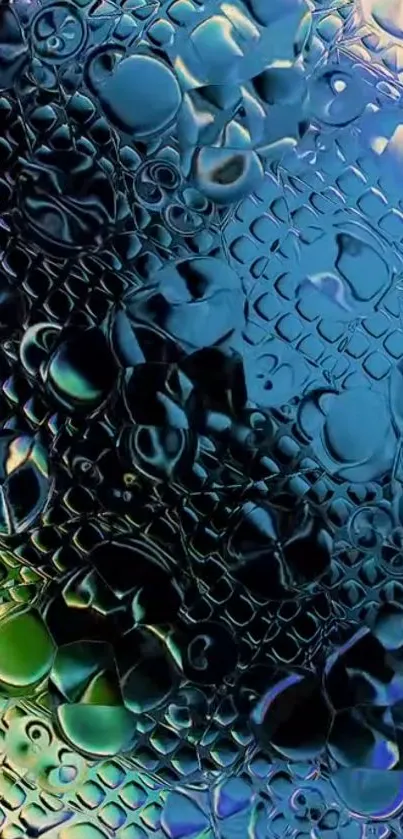 Abstract blue geometric art wallpaper with textured design.