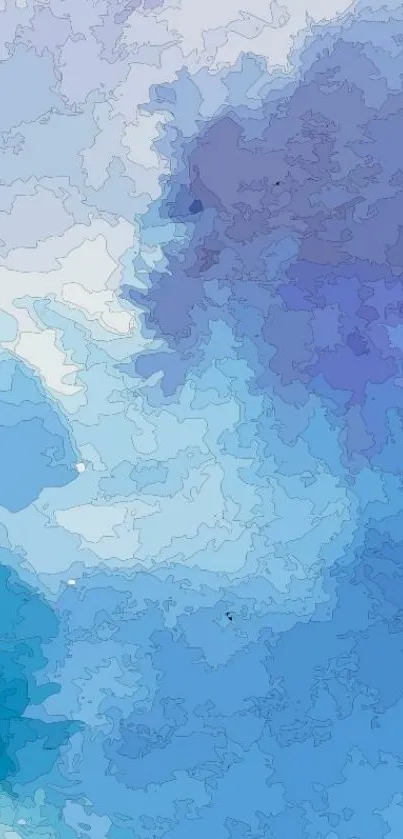 Abstract blue gradient wallpaper with watercolor textures.