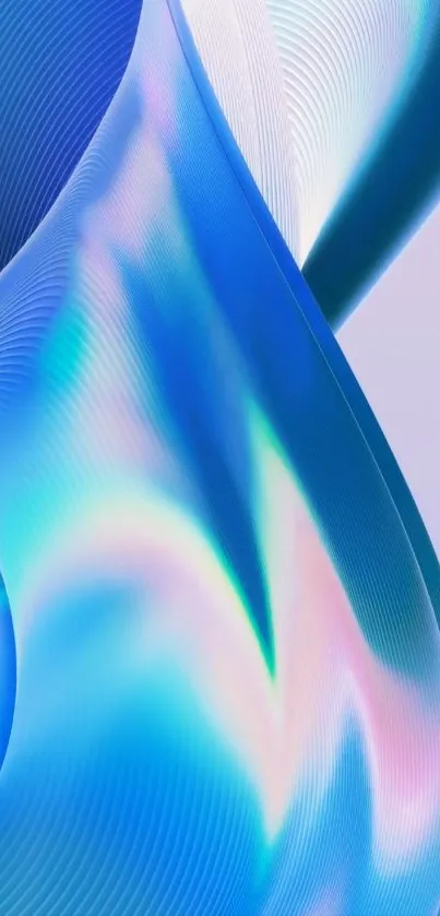 Abstract blue gradient wallpaper with fluid curves and modern design.