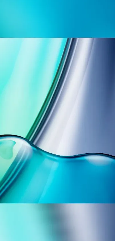 Abstract blue gradient wallpaper with fluid wave design and sleek lines.