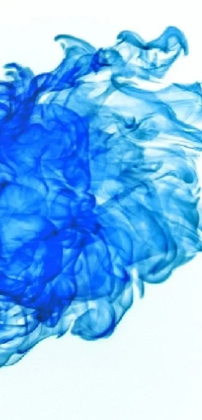 Abstract blue ink splash on white background wallpaper.