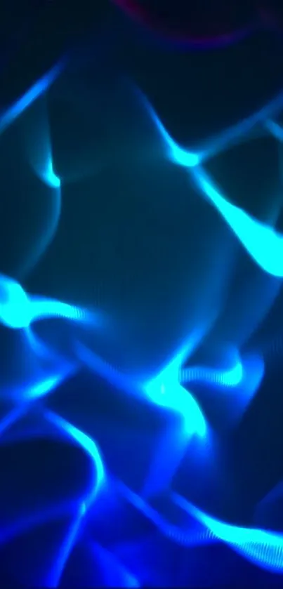 Abstract blue light waves wallpaper for mobile.