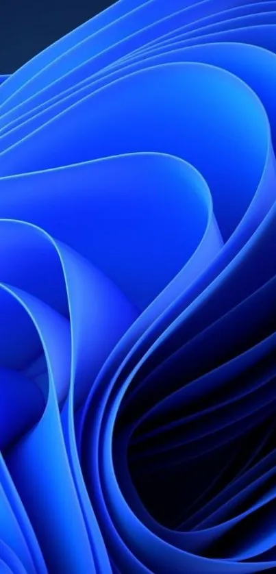 Abstract blue wallpaper with flowing curves.