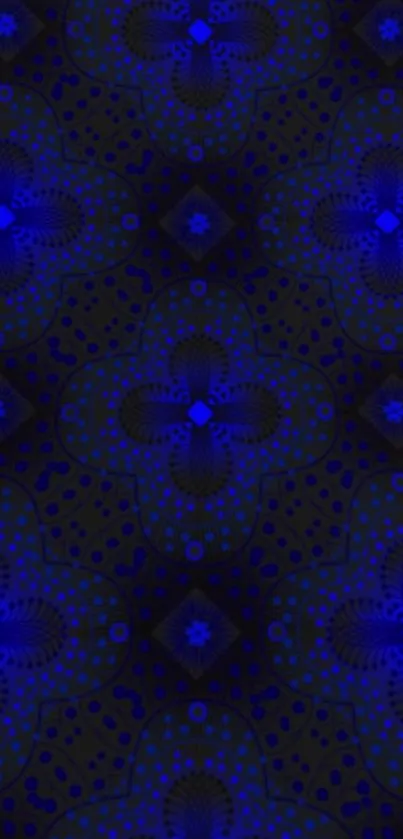 Mobile wallpaper with abstract blue pattern design.