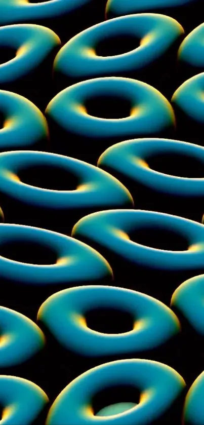 Abstract wallpaper of overlapping blue rings.