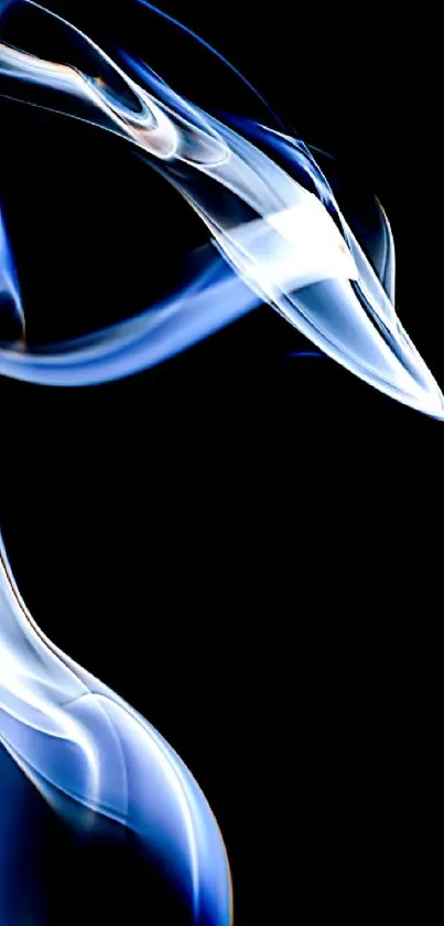 Abstract blue smoke on a black background creating an ethereal and mysterious look.