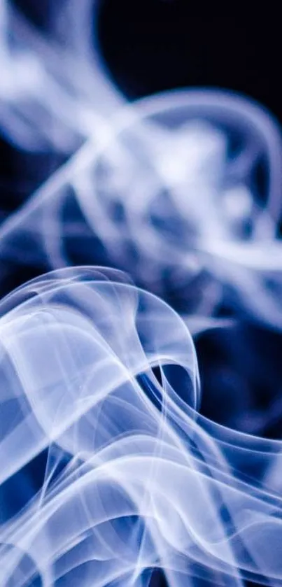 Abstract blue smoke design wallpaper for mobile.