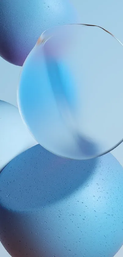 Abstract blue spheres on a sleek wallpaper background.