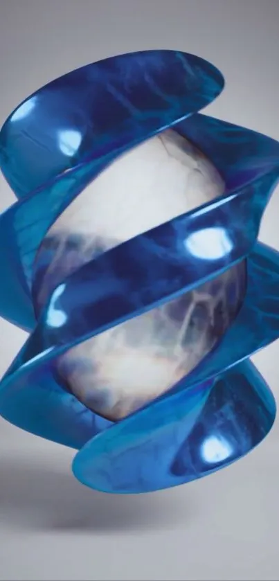 Abstract blue spiral art with a modern design.