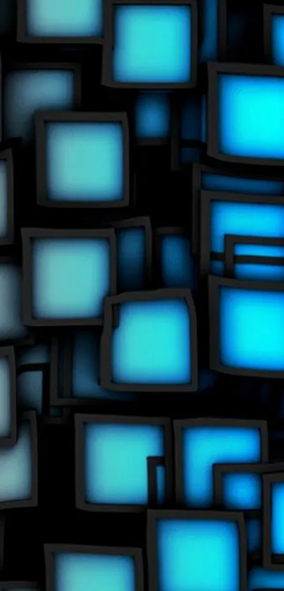 Abstract blue squares geometric wallpaper design.