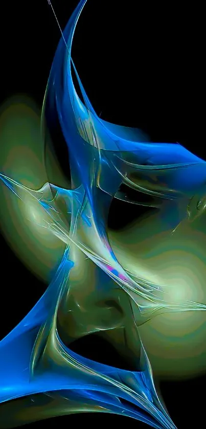 Abstract blue swirl art wallpaper with fluid design.