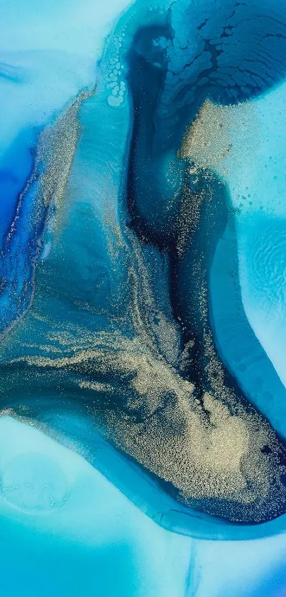 Abstract blue watercolor wallpaper with fluid patterns.