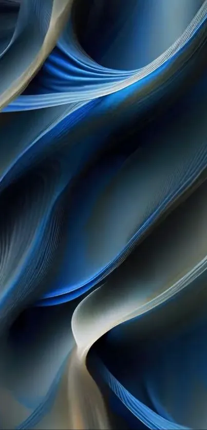 Abstract blue wave design wallpaper with fluid textures.