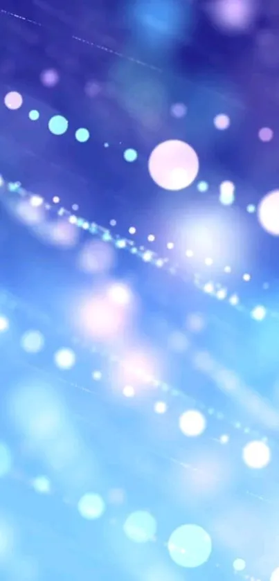 Vibrant abstract bokeh blue wallpaper with luminous circles.