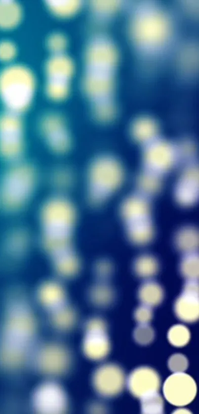 Abstract bokeh lights on a blue gradient background.