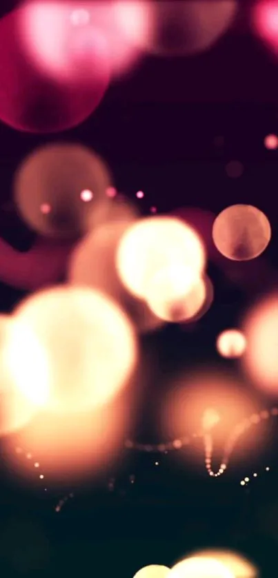 Vibrant abstract bokeh wallpaper with warm glowing circles.