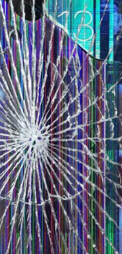 Abstract colorful broken screen wallpaper design.