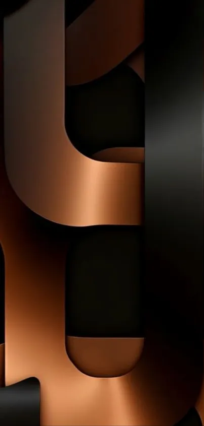 Abstract bronze and black wallpaper for mobile phone.