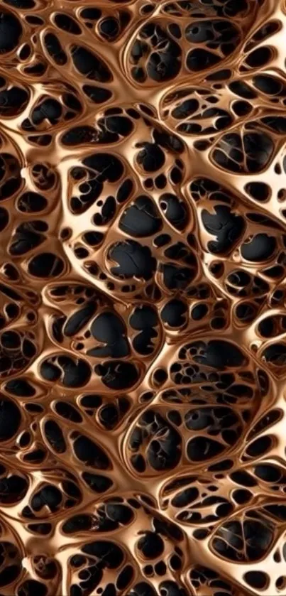 Intricate abstract bronze texture with black accents.