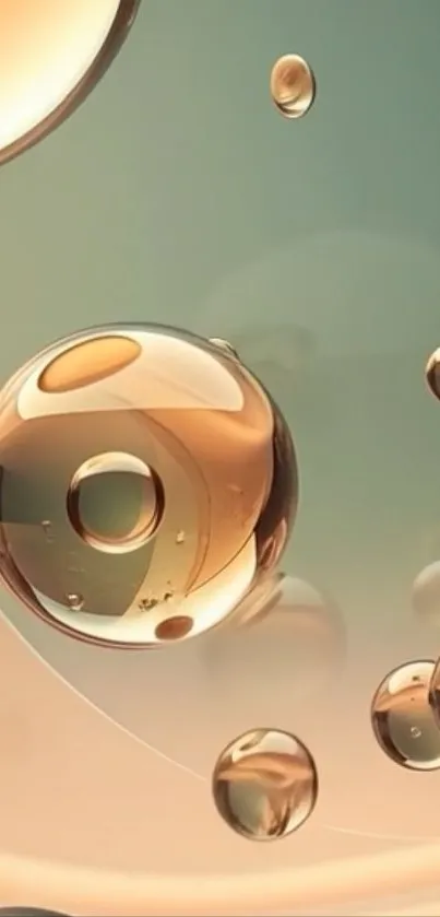Abstract mobile wallpaper with floating bubbles.