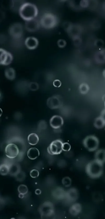 Abstract bubbles floating on dark background