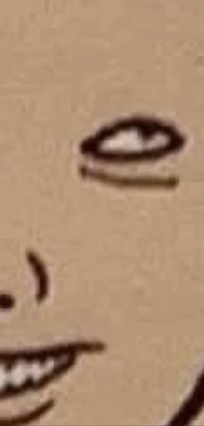 Abstract cartoon face design with minimalist features.