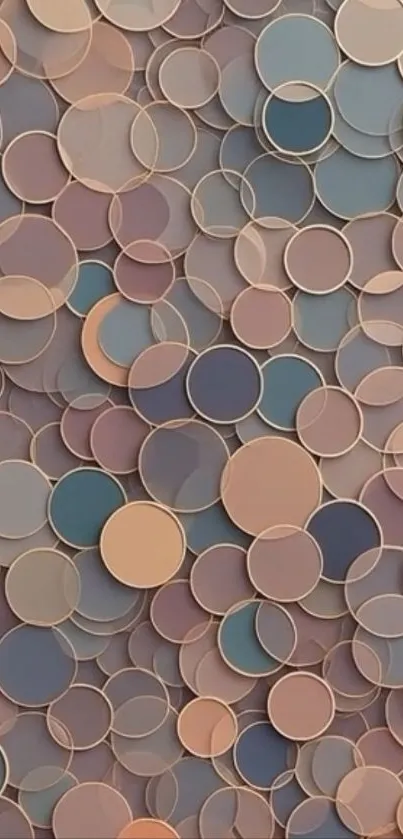 Abstract circles pattern in pastel colors.