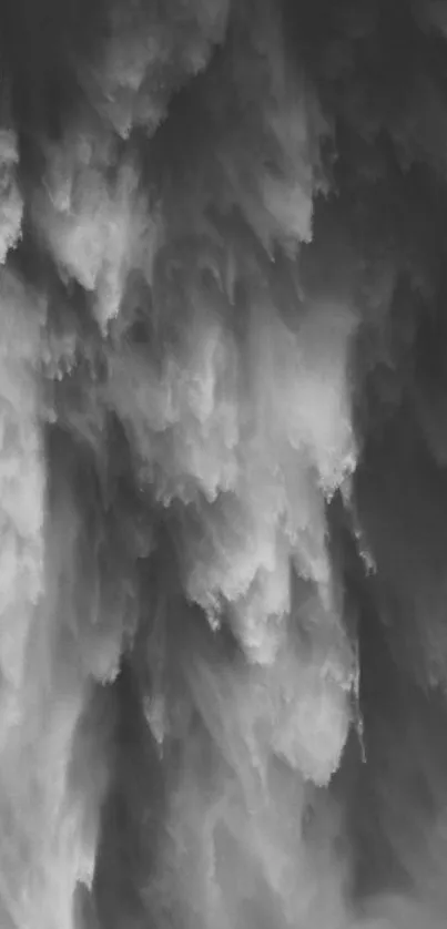 Monochrome abstract cloud wallpaper with dramatic textures and shades of gray.