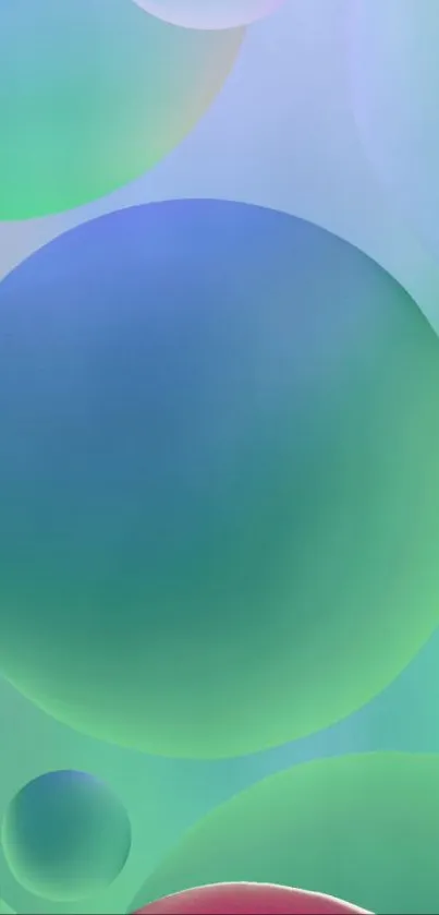 Abstract colorful bubbles on mobile wallpaper.