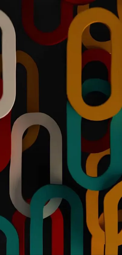 Abstract wallpaper with colorful chains