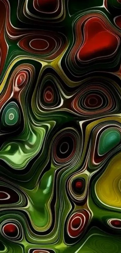 Colorful abstract phone wallpaper with swirling patterns.